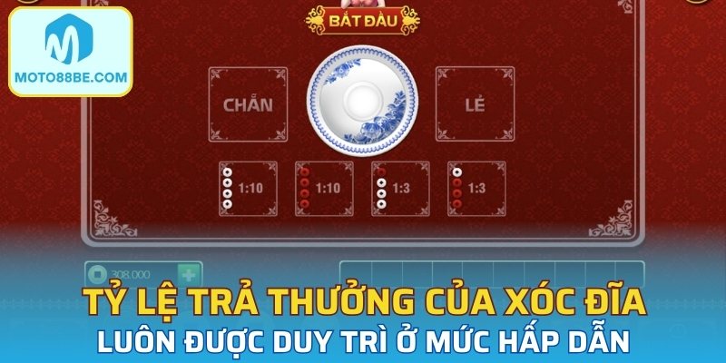 Tỷ lệ trả thưởng của xóc đĩa rất hấp dẫn